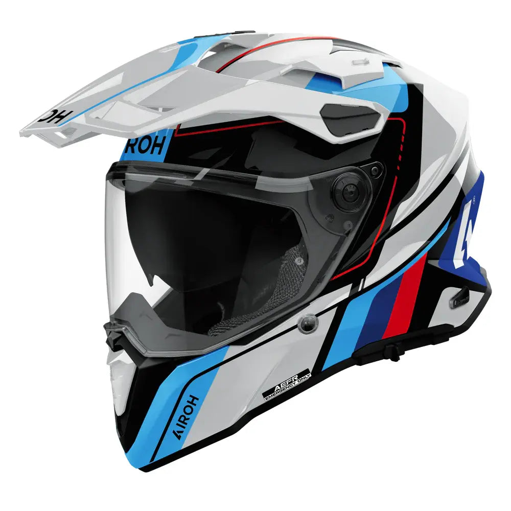 Airoh Commander 2 Skip White Red Gloss adventure motorcycle helmet