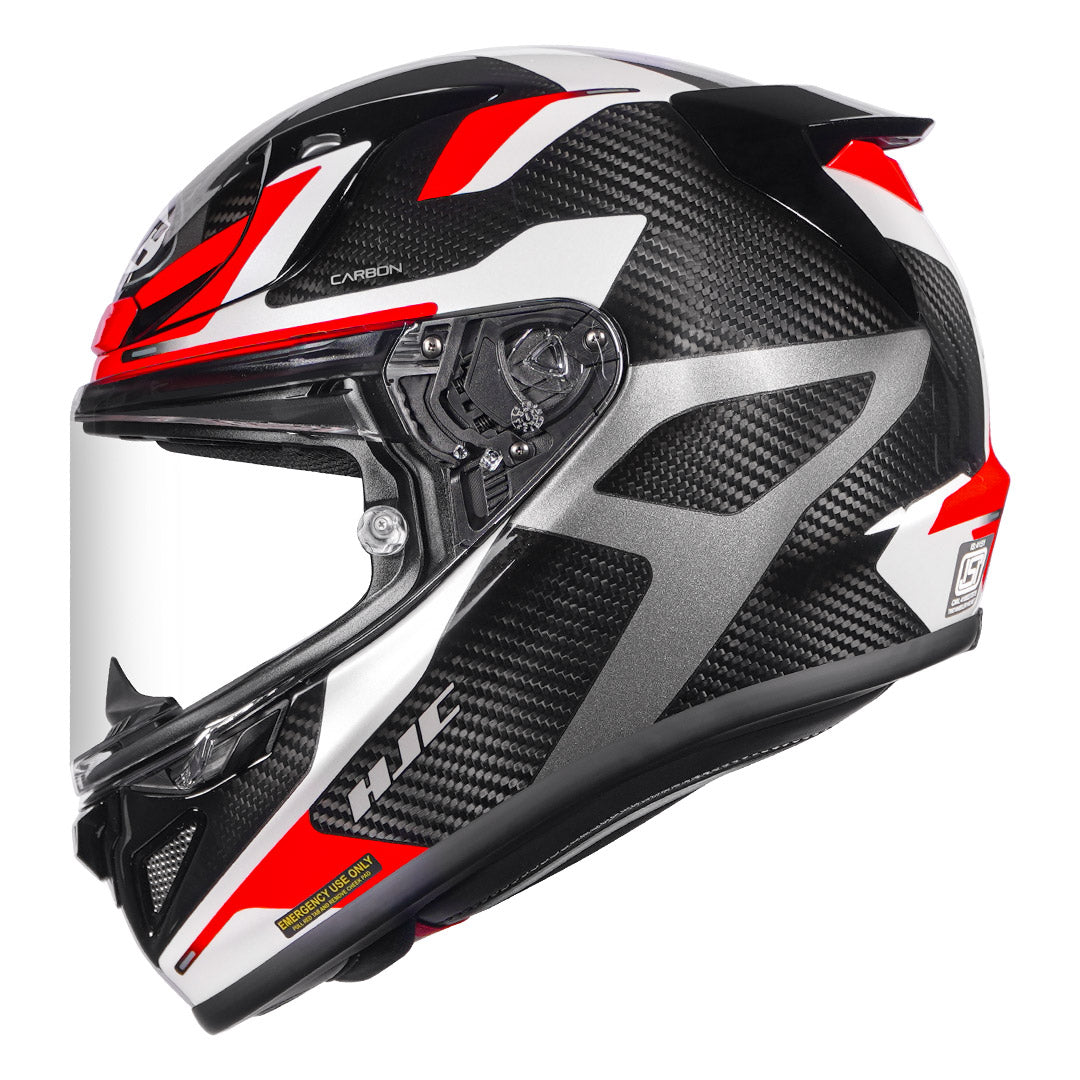 HJC RPHA 12 Carbon Xentra helmet in red with lightweight carbon fiber shell